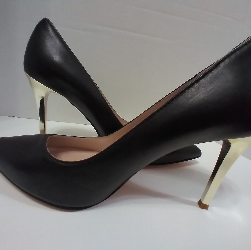 Toscanella Black 38 Italian Leather Stilettos